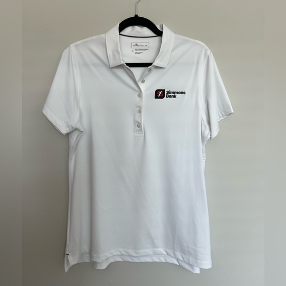 Peter Millar White Fitted Button Down Polo Size L - Picture 1 of 3